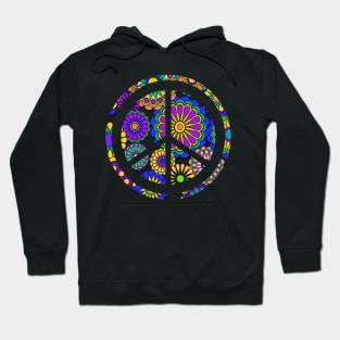 Flower Power Peace Sign Hoodie